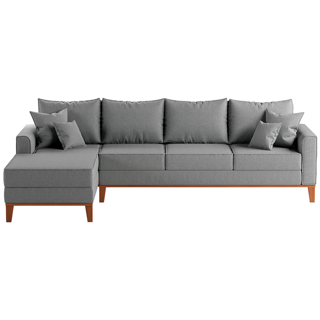 Sofá 4 Lugares Beny Com Chaise Esquerdo Linho  1