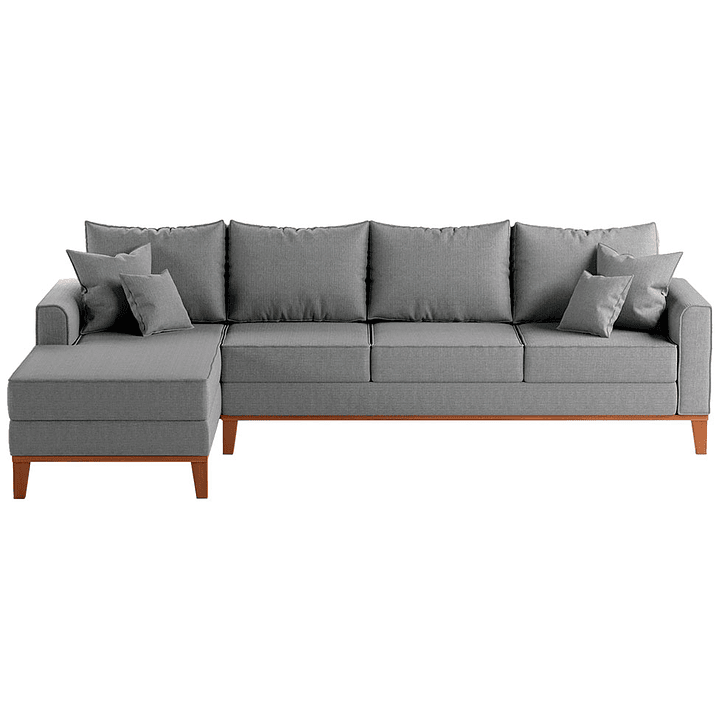 Sofá 4 Lugares Beny Com Chaise Esquerdo Linho  1