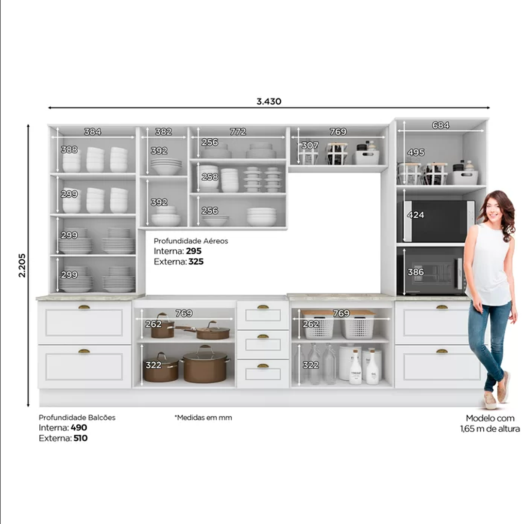Cozinha Completa 6 Peças com Cristaleira  5