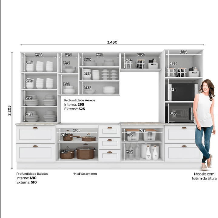 Cozinha Completa 6 Peças com Cristaleira  5