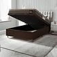 Cama Box Baú Casal Colchão Espuma D33 Pillow Top Millenium 138x188x60cm Marrom Hellen  - Thumbnail 3