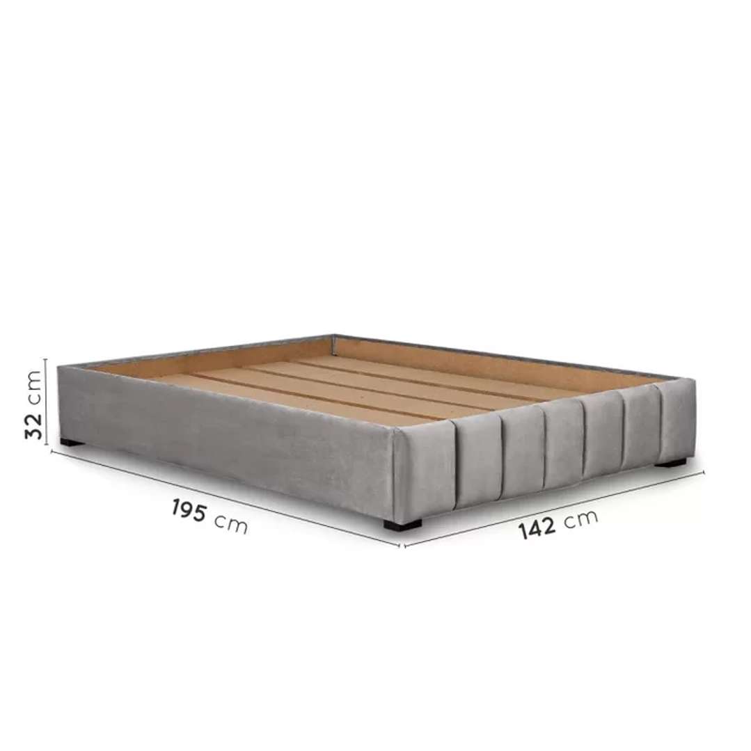 Cama com Cabeceira Casal Estofada Uvaia Cinza 2