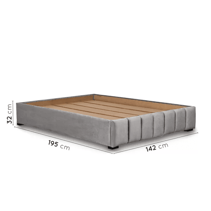 Cama com Cabeceira Casal Estofada Uvaia Cinza 2