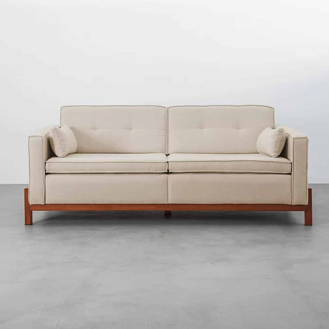 Sofá Tiê 2 Lugares 188cm em Linho Bege 1
