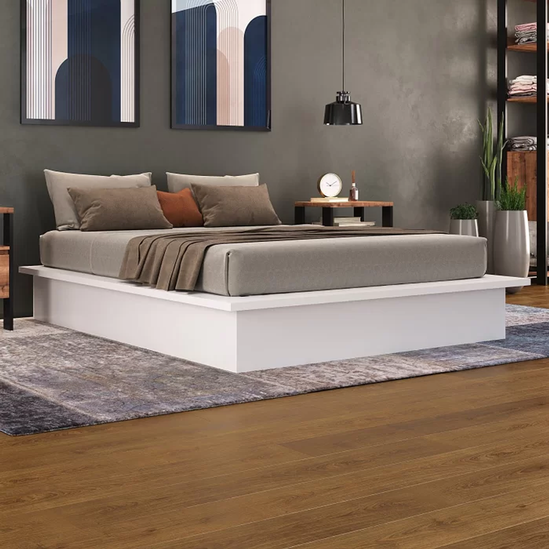 Cama Casal ou Queen Minimalista 160x200cm Industrial 8285 Foscarini Solanum 2