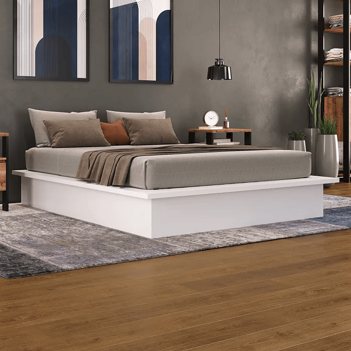 Cama Casal ou Queen Minimalista 160x200cm Industrial 8285 Foscarini Solanum 2