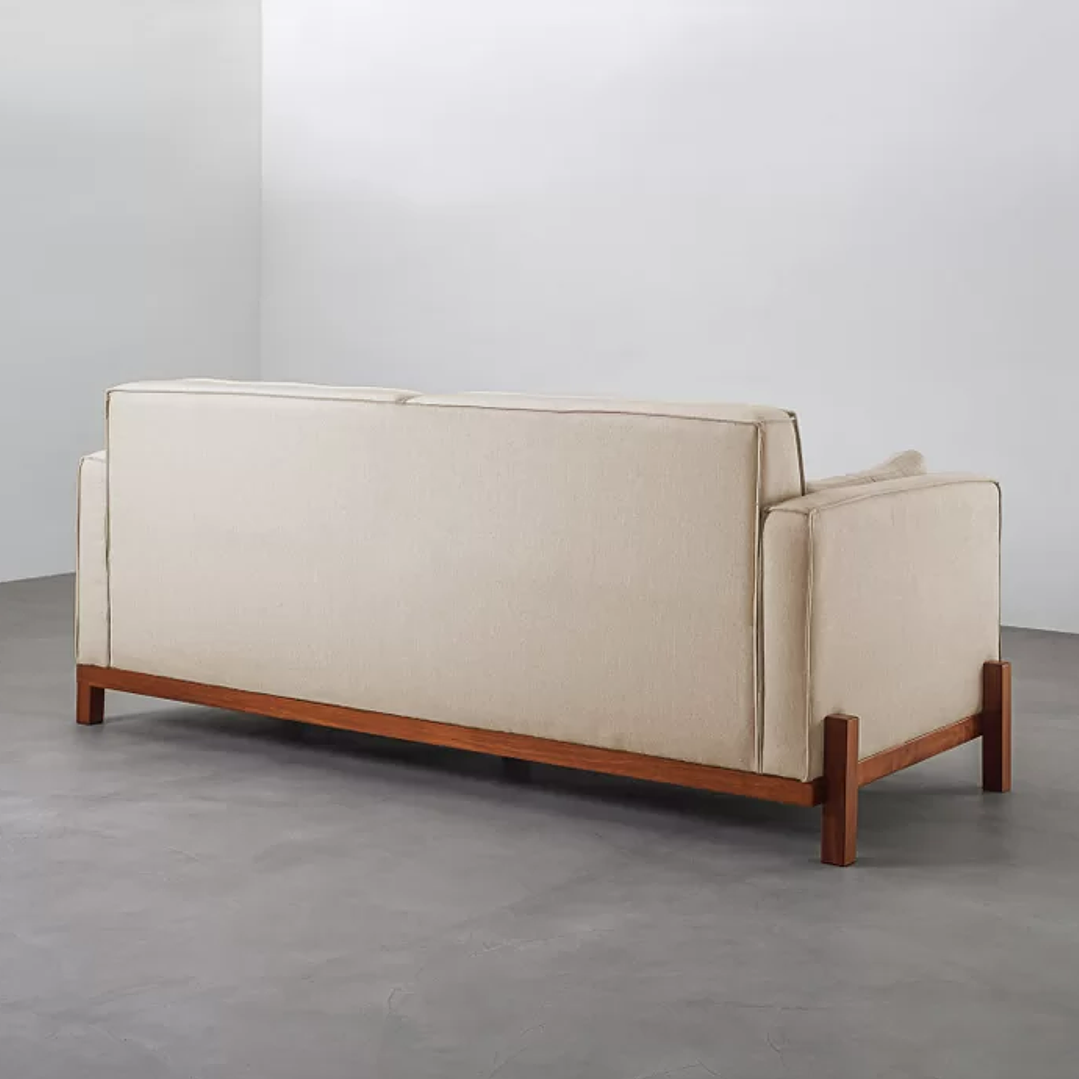 Sofá Tiê 2 Lugares 188cm em Linho Bege 2