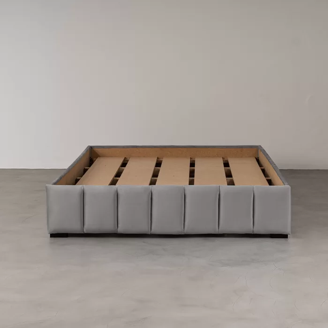 Cama com Cabeceira Casal Estofada Uvaia Cinza 5