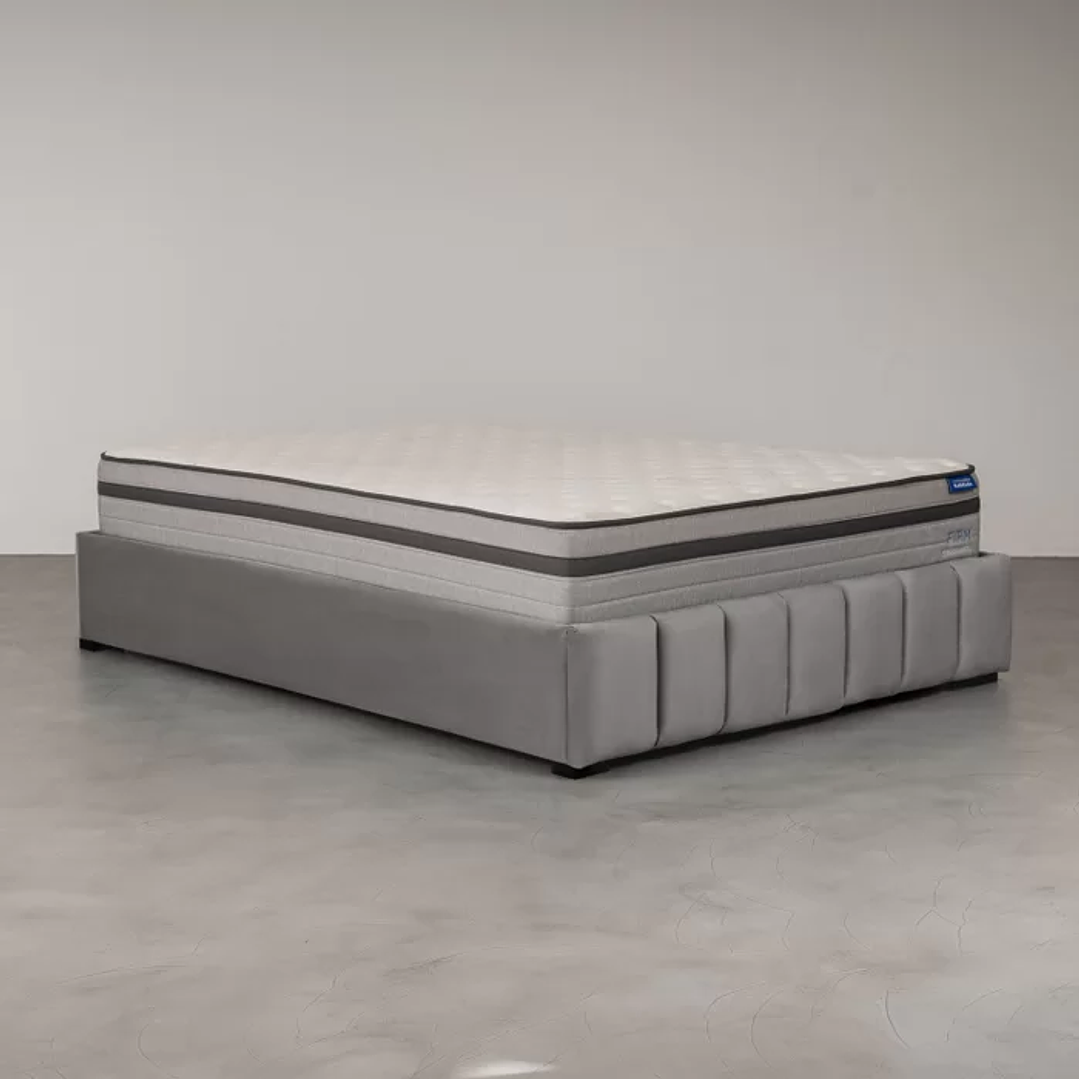 Cama com Cabeceira Casal Estofada Uvaia Cinza 6