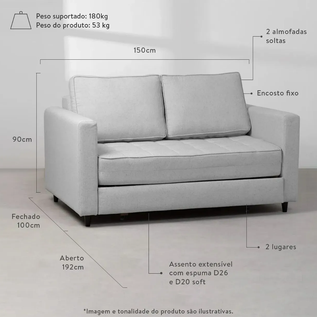 Sofá Cama Belize Casal 1,50m 6