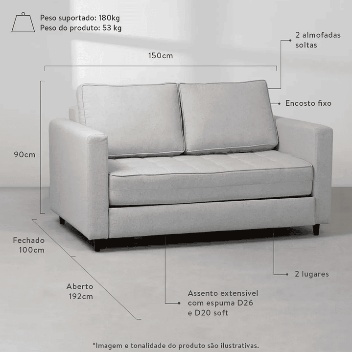 Sofá Cama Belize Casal 1,50m 6