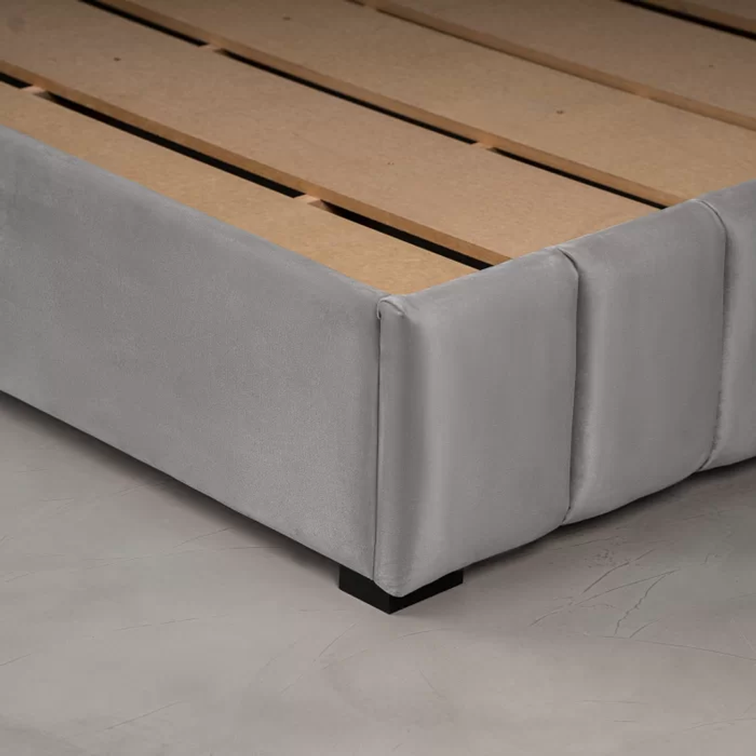 Cama com Cabeceira Casal Estofada Uvaia Cinza 8