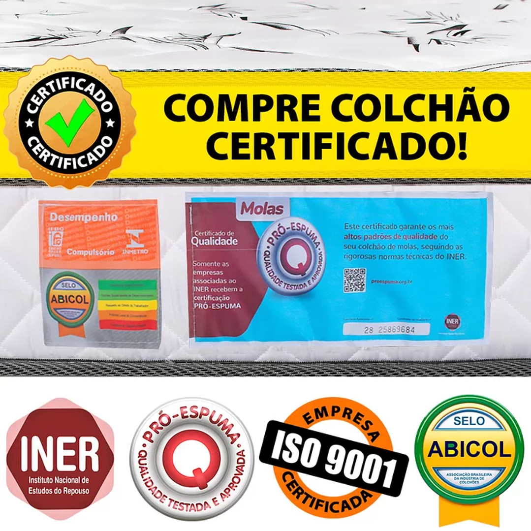 Cama Box Casal com Cama Auxiliar + Colchão Molas Ensacadas com Pillow 138x188x55 cm BF Colchões BRANCO 5