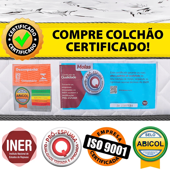 Cama Box Casal com Cama Auxiliar + Colchão Molas Ensacadas com Pillow 138x188x55 cm BF Colchões BRANCO 5