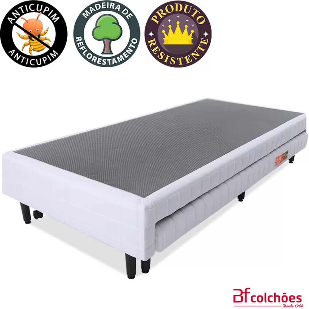 Cama Box Casal com Cama Auxiliar + Colchão Molas Ensacadas com Pillow 138x188x55 cm BF Colchões BRANCO 6