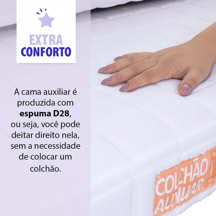 Cama Box Casal com Cama Auxiliar + Colchão Molas Ensacadas com Pillow 138x188x55 cm BF Colchões BRANCO 8