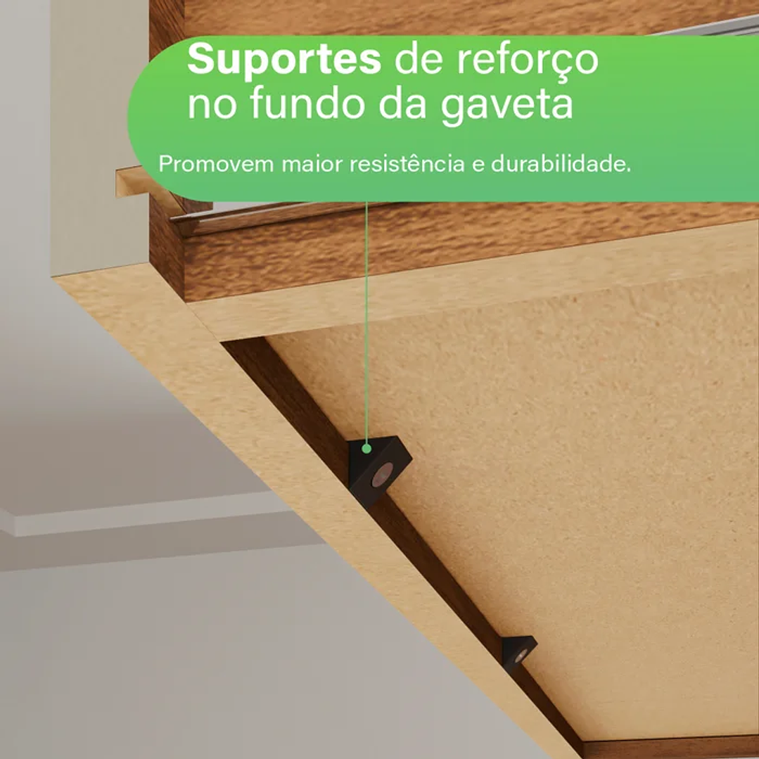 Armário para Cozinha 6 Portas 2 Gavetas Cinamomo/Grafite/BRANCO/OFF WHITE 11