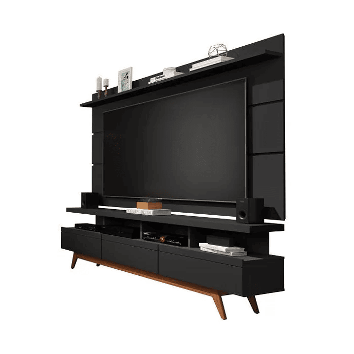 Rack com Painel Vivare Wood 180cm Off White com Nature - Off White 4