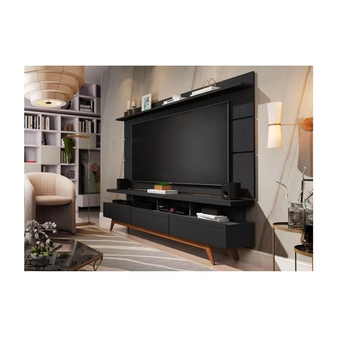 Rack com Painel Vivare Wood 180cm Off White com Nature - Off White 5