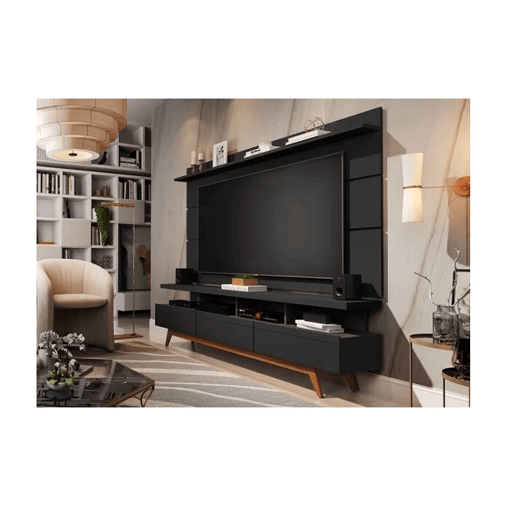 Rack com Painel Vivare Wood 180cm Off White com Nature - Off White 5