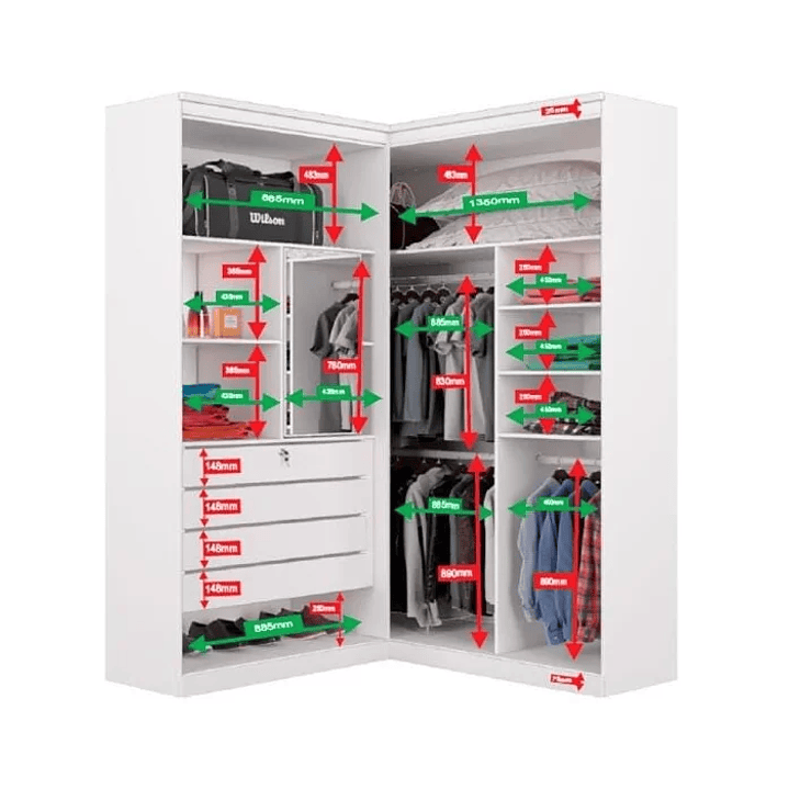 Guarda-Roupa Casal de Canto com Espelho Viena  4