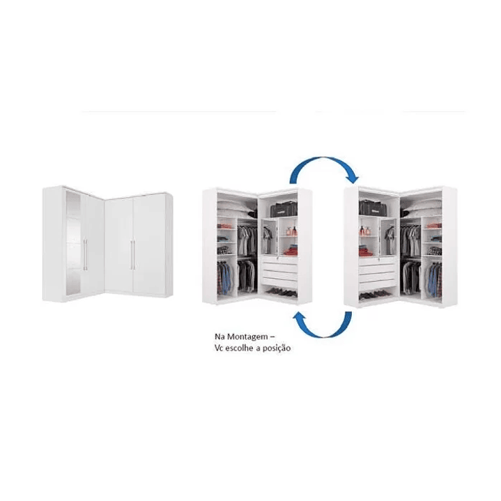 Guarda-Roupa Casal de Canto com Espelho Viena  5