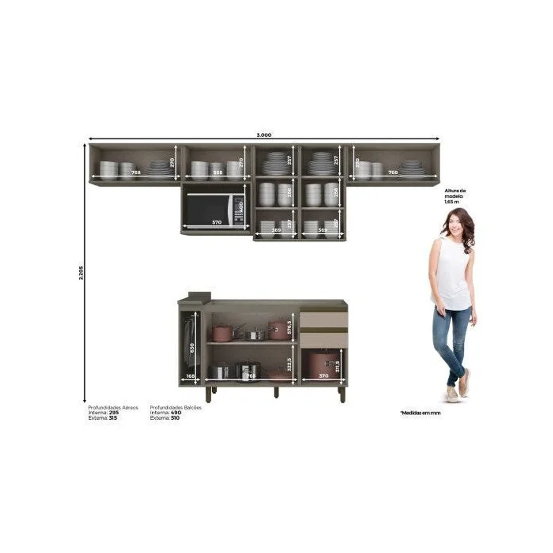 Cozinha Completa 8 Peças 8 Portas 100% MDF  4