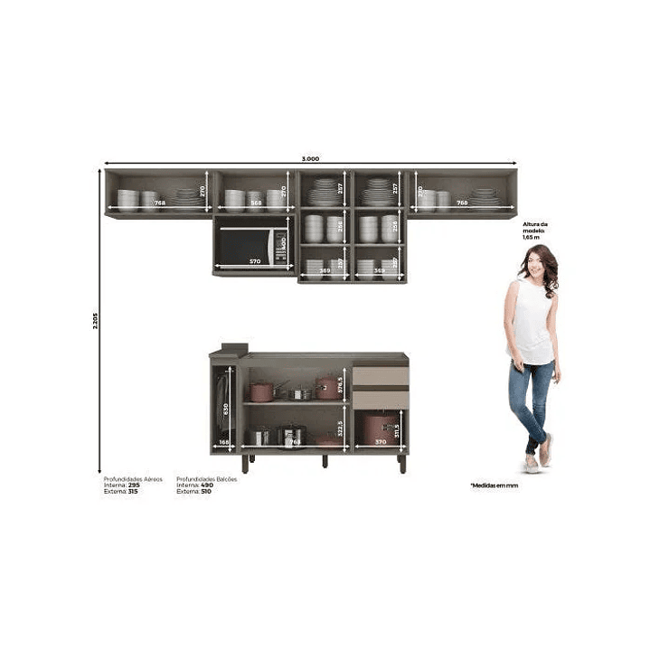 Cozinha Completa 8 Peças 8 Portas 100% MDF  4
