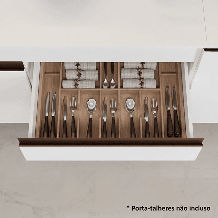 Armário de Cozinha Completa 250cm Preto - Branco 7