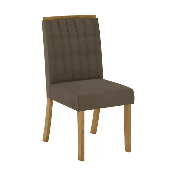 Conjunto Sala de Jantar Mesa Tampo MDF e Vidro 8 Cadeiras Itália Nature/Off White/Bege Claro 7