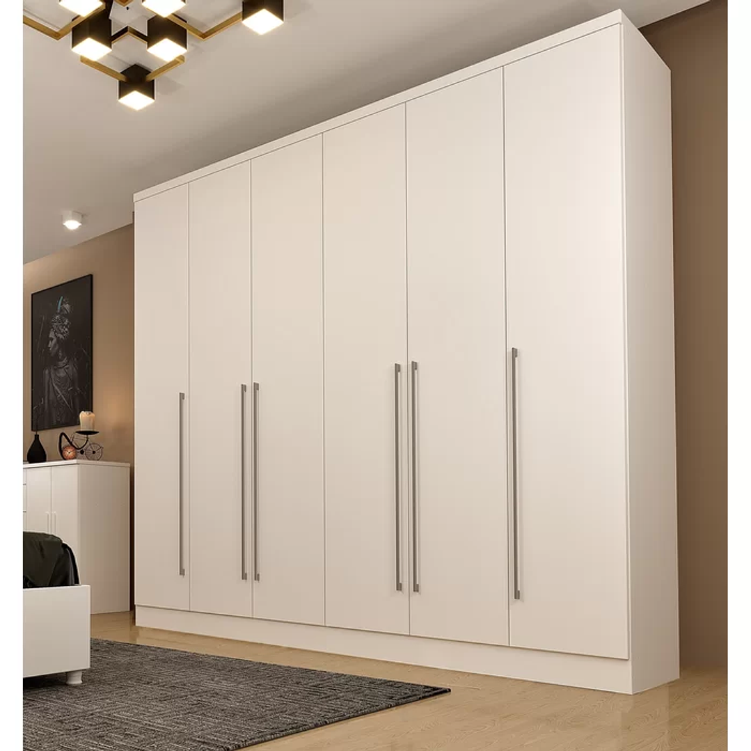 Guarda Roupa Casal 6 Portas 8 Gavetas Portugal Cinamomo/Off-White  4