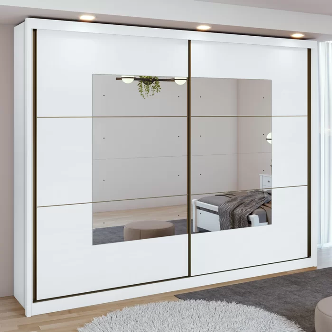 Guarda-Roupa Casal com Espelho 2 Portas de Correr 6 Gavetas Toronto Plus UV 1