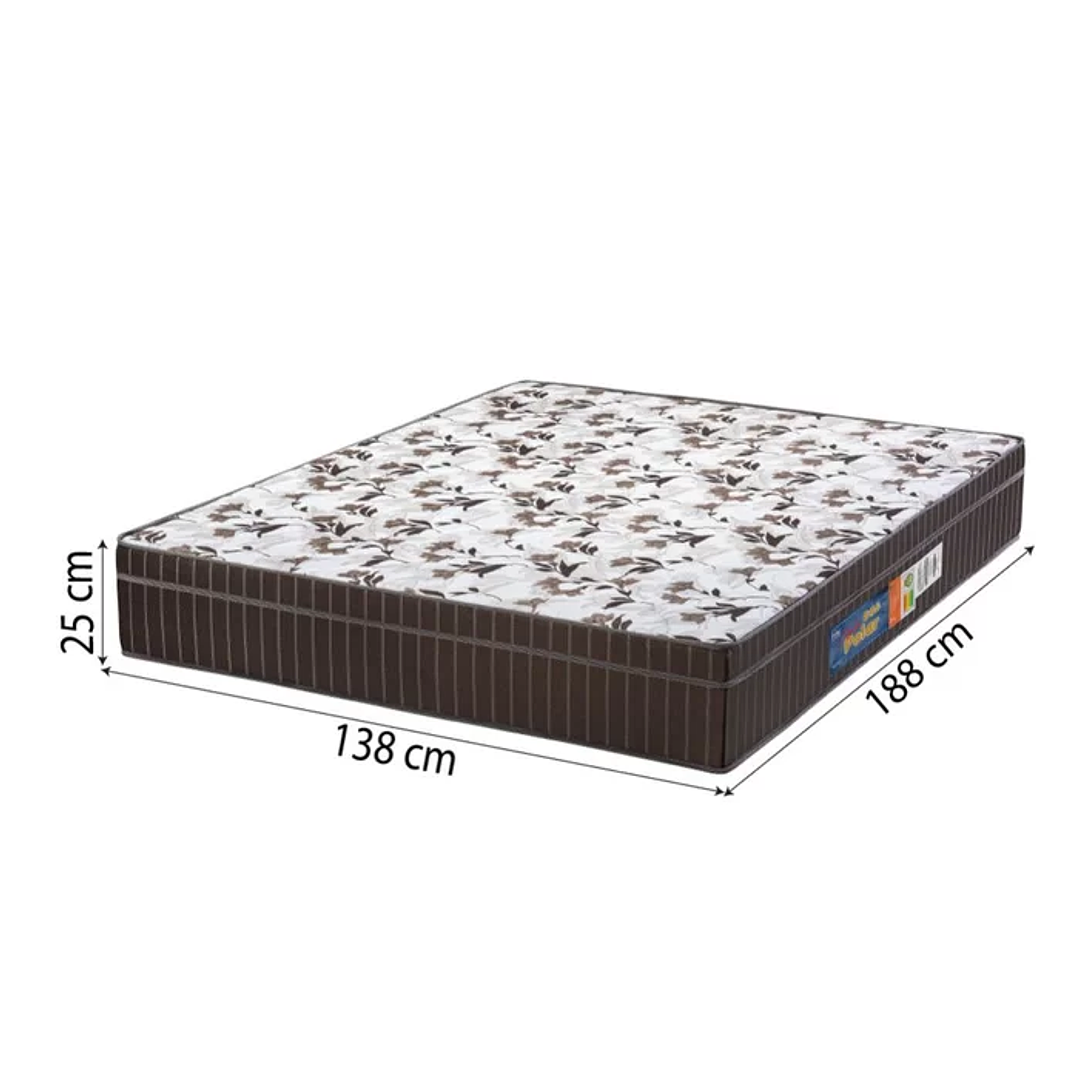 Cama Box Casal Colchão Espuma Orthoface Polar 138x188x25cm Marrom - Suporta Até 120kg Por Pessoa 2