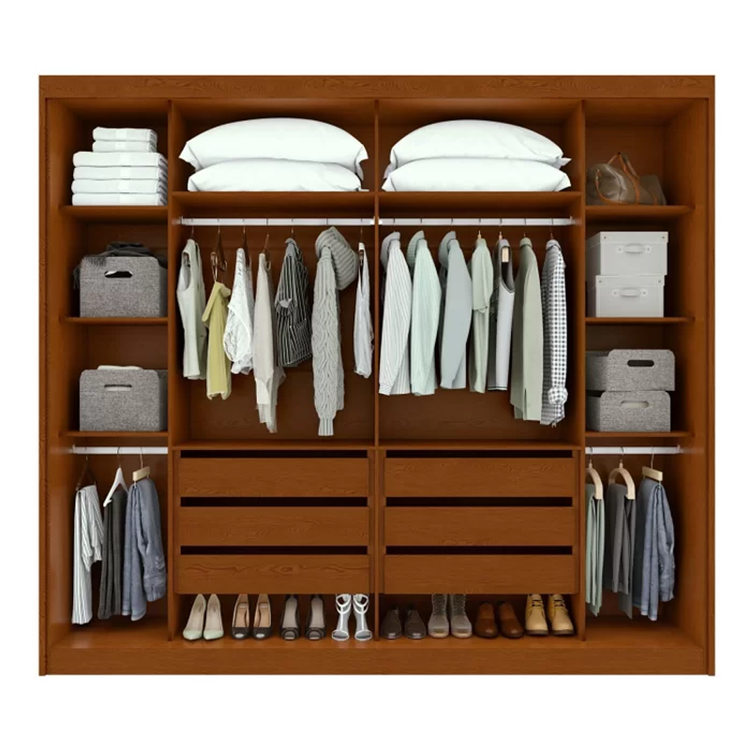 Guarda-Roupa Casal com Espelho 2 Portas de Correr 6 Gavetas Toronto Plus UV 4