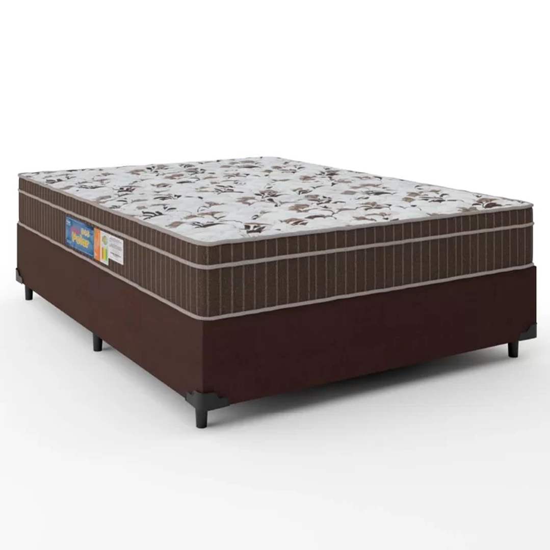 Cama Box Casal Colchão Espuma Orthoface Polar 138x188x25cm Marrom - Suporta Até 120kg Por Pessoa 3