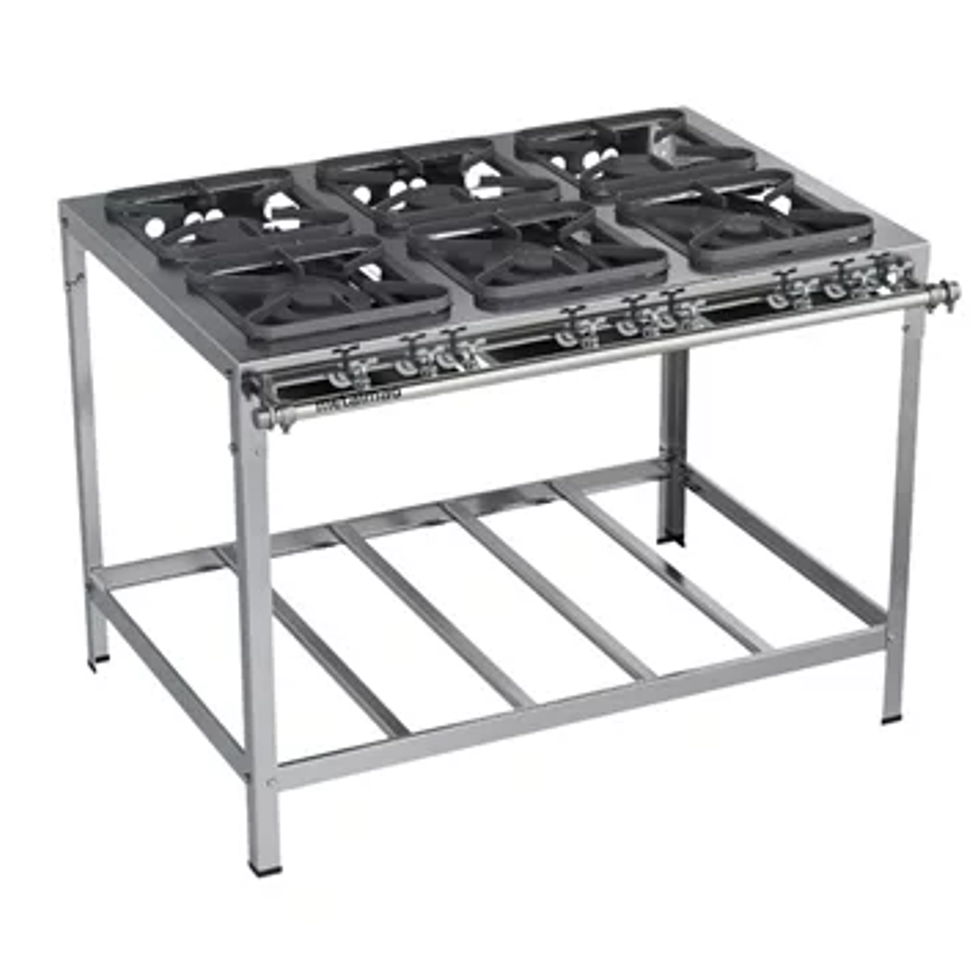Fogão Industrial 6 Bocas 30x30 Inox P5 Top Metalmaq 1