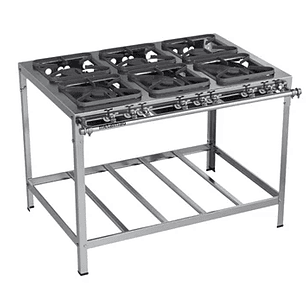 Fogão Industrial 6 Bocas 30x30 Inox P5 Top Metalmaq