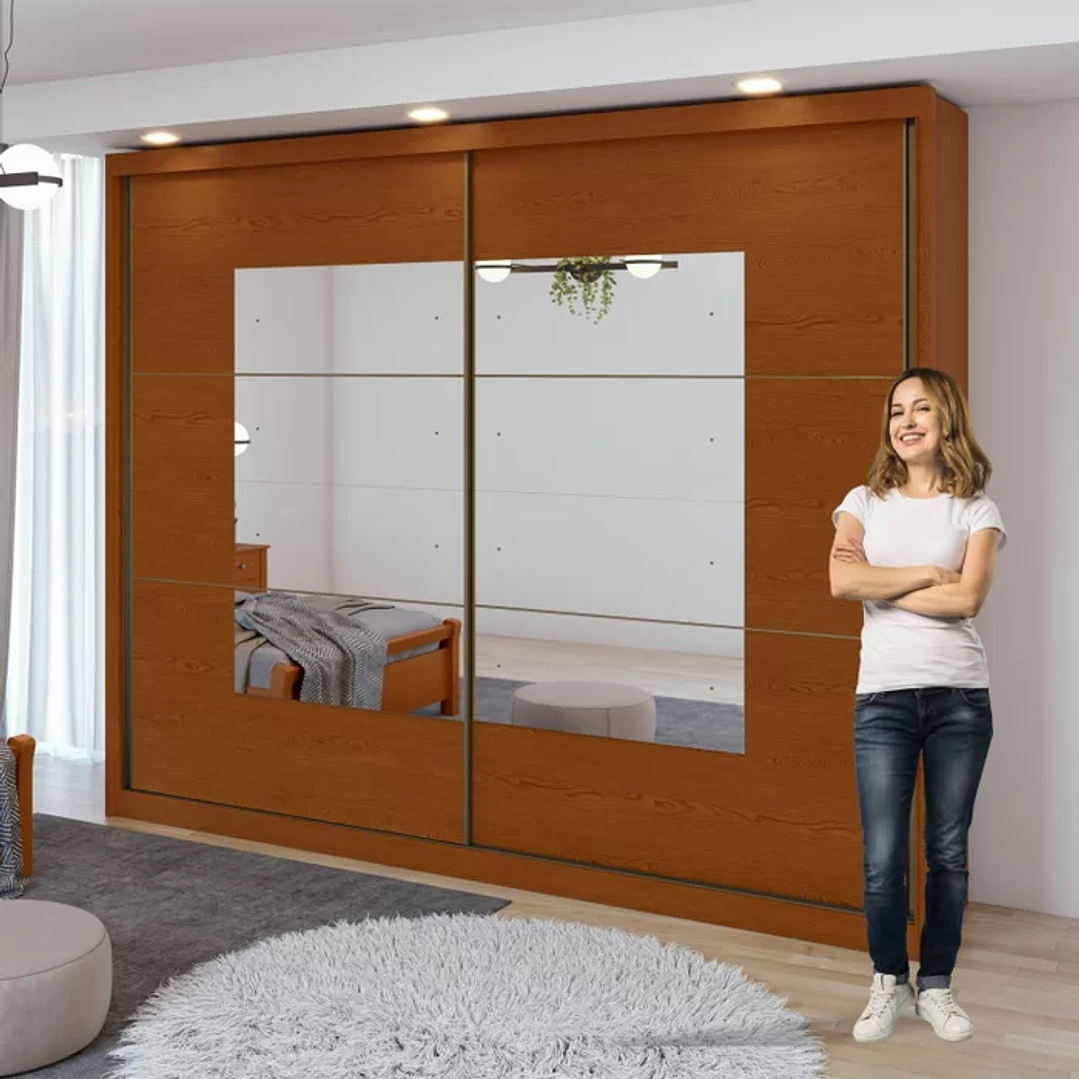 Guarda-Roupa Casal com Espelho 2 Portas de Correr 6 Gavetas Toronto Plus UV 7