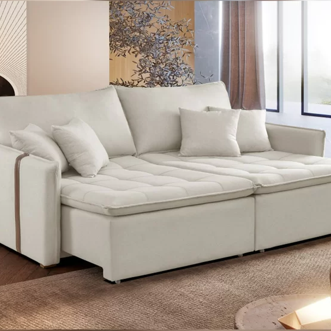 Sofá Cama 200cm em Madeira Eucalipto Detroid 2