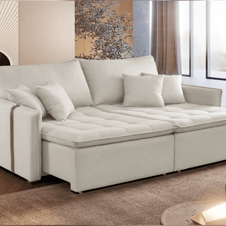 Sofá Cama 200cm em Madeira Eucalipto Detroid 2