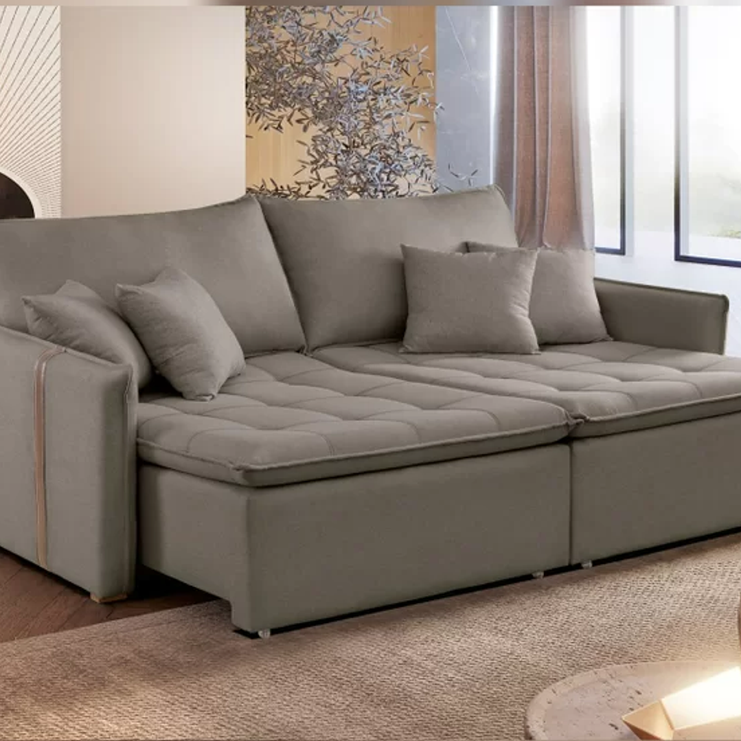 Sofá Cama 200cm em Madeira Eucalipto Detroid 3