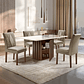 Conjunto Sala de Jantar Mesa Tampo Slim Plus Vidro 120x90cm com 4 Cadeiras Elis Cinamomo/Off White/Suede Cinza - Thumbnail 2