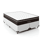 Cama Box Casal Bipartido + Colchão Paris Molas Ensacadas Pocket - 61x138x188cm - e-Shop Casa - Couro Branco - Thumbnail 4
