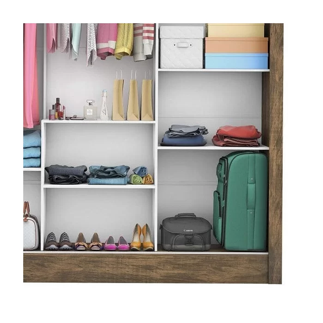 Guarda-Roupa Casal com Espelho 3 Portas de Correr Flórida  5