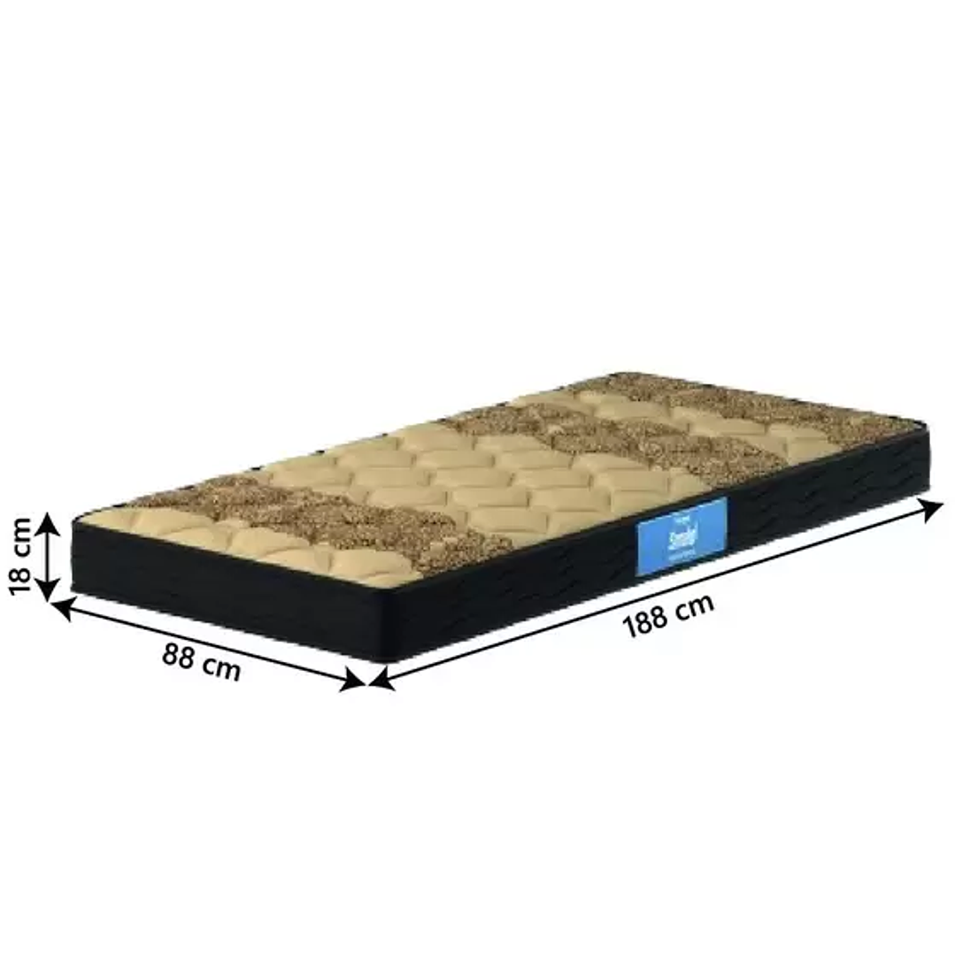 Colchão Solteiro Espuma D33 Pro-Intense 88x188x18cm Marrom / Bege Probel - Suporta até 120kg por Pessoa 2