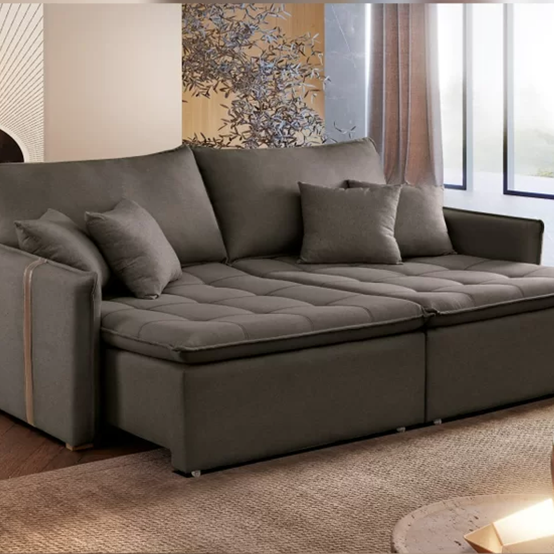 Sofá Cama 200cm em Madeira Eucalipto Detroid 7