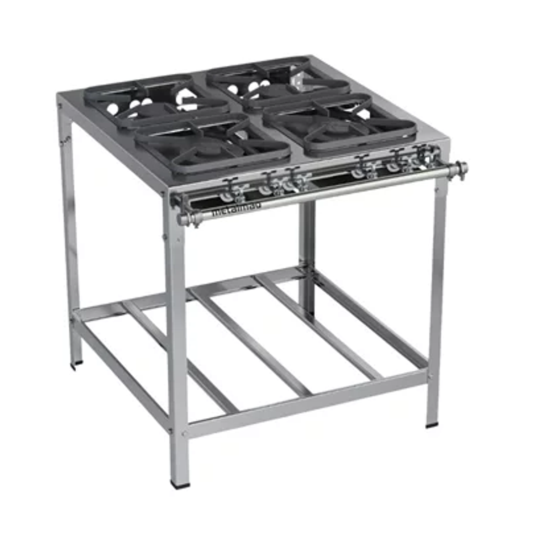 Fogão Industrial 4 Bocas 30x30 Inox P5 Top Metalmaq 1