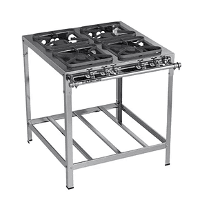 Fogão Industrial 4 Bocas 30x30 Inox P5 Top Metalmaq