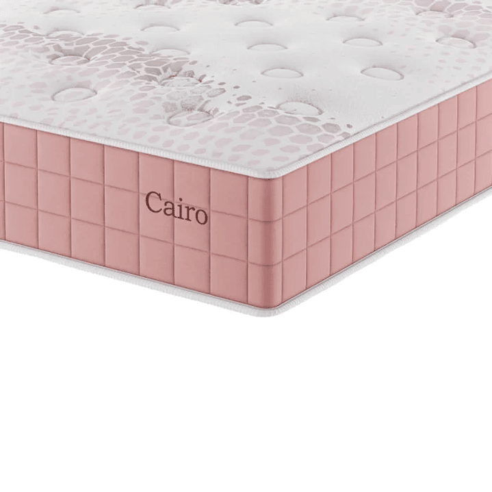 Conjunto Cama Box Casal Cairo Com Molas Ensacadas 138cmx188cmx67cm Rose 3