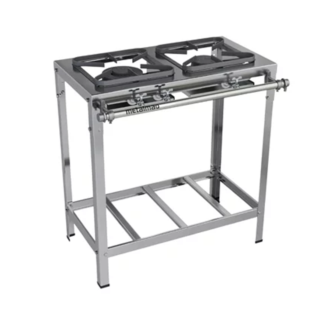 Fogão Industrial 2 Bocas 30x30 Inox P5 Top Metalmaq 1